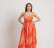 Дълга рокля от жоржет коралов цвят